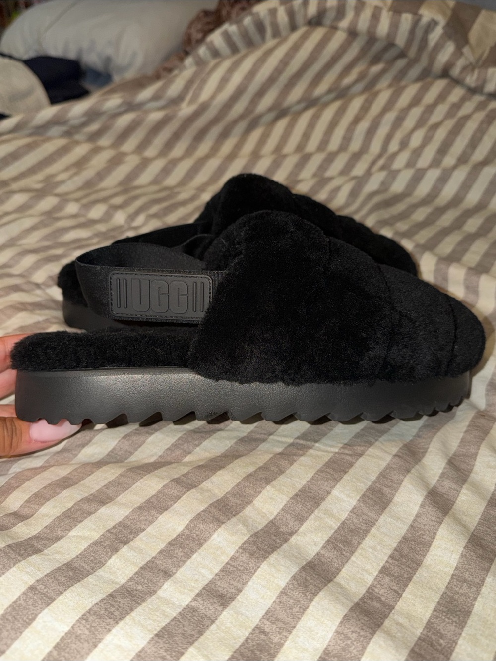 UGG Black Slide Mule Slippers